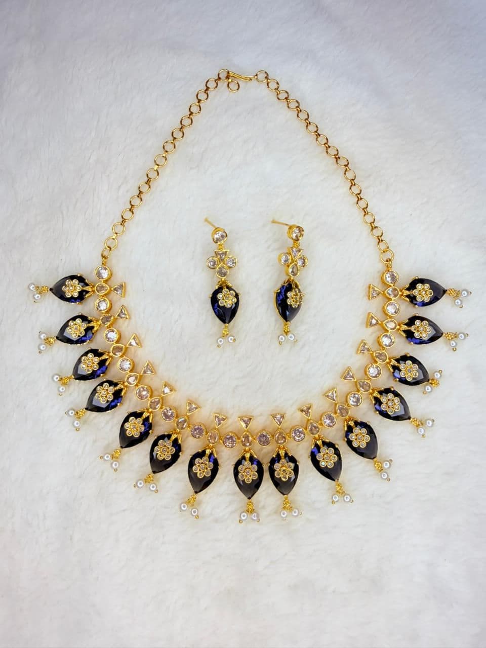 American beats cz violet stone marriage set  imitation gold jewellery