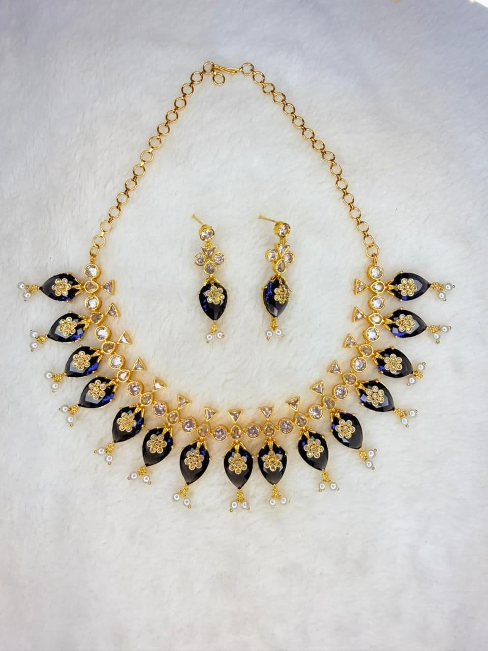 American beats cz violet stone marriage set  imitation gold jewellery