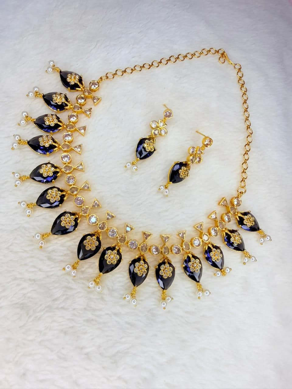 American beats cz violet stone marriage set  imitation gold jewellery