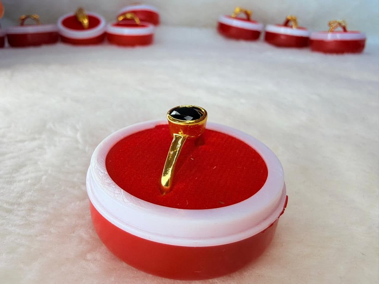 American CZ Black Stone Ring Marriage Set imitation gold jewellery