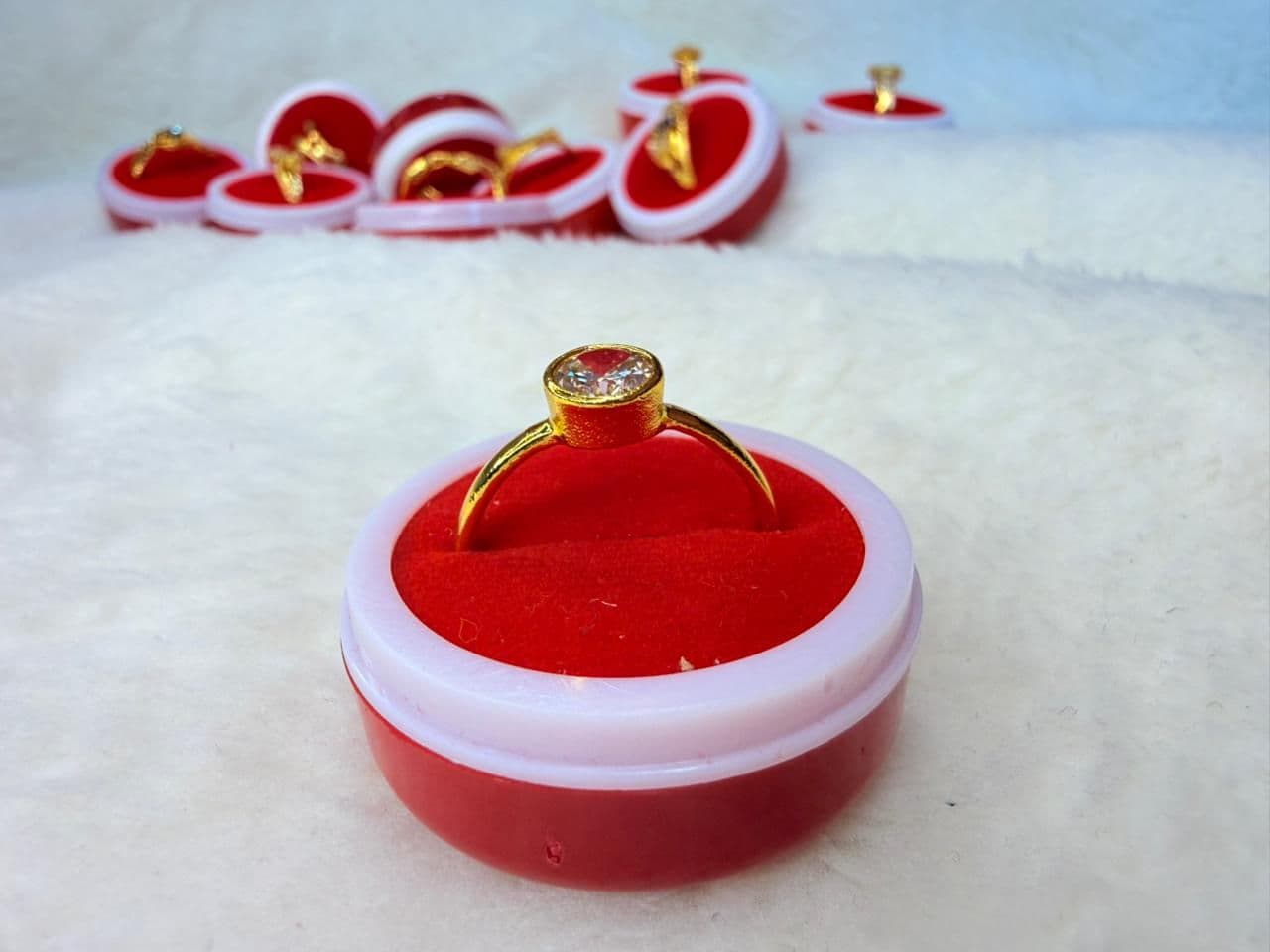 American CZ White Stone Marriage Ring Set imitation gold jewellery