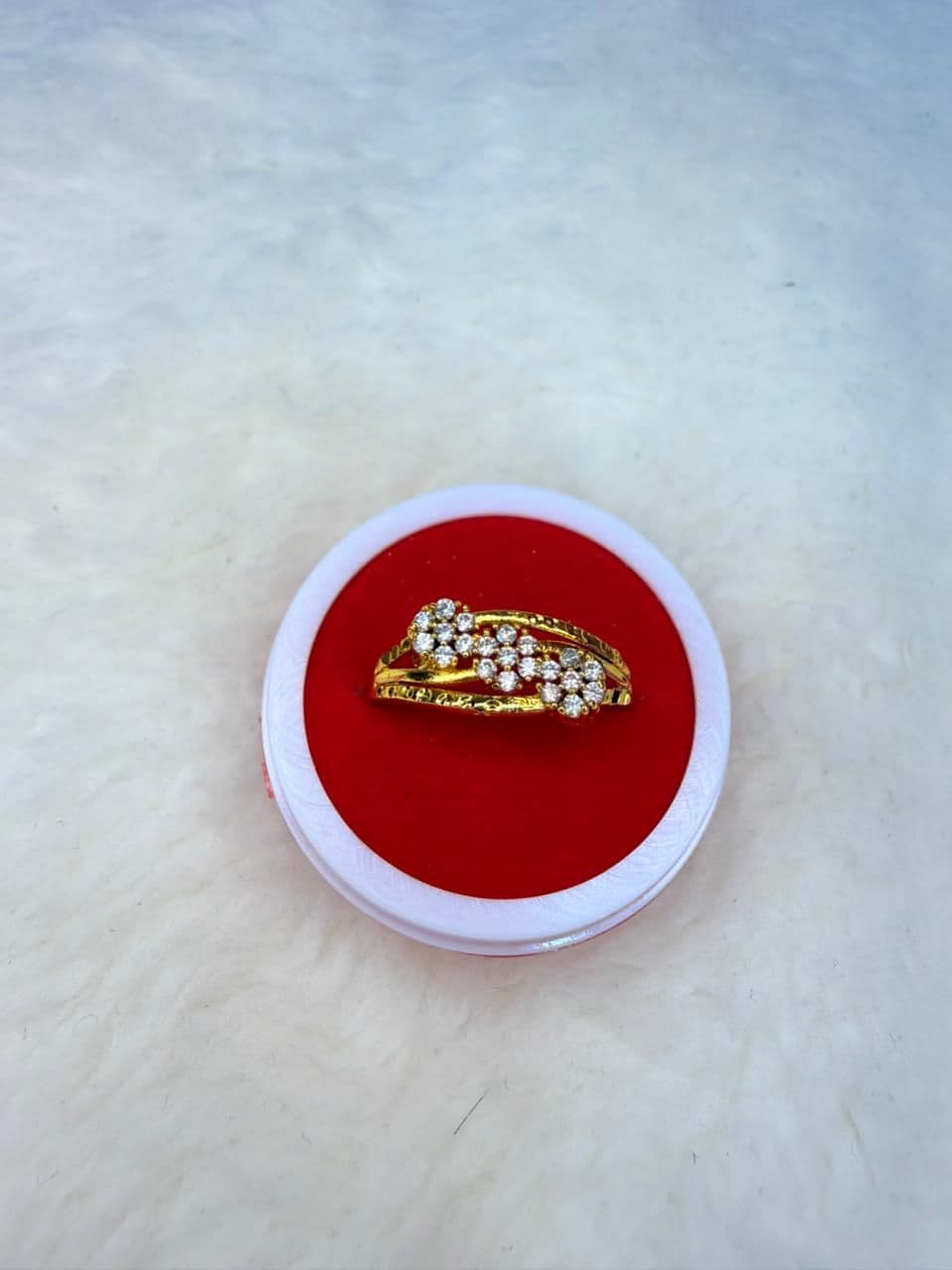 American CZ White Stone Marriage Ring Set2 imitation gold jewellery