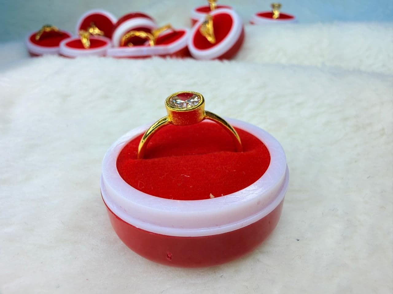 American CZ White Stone Marriage Ring Set imitation gold jewellery