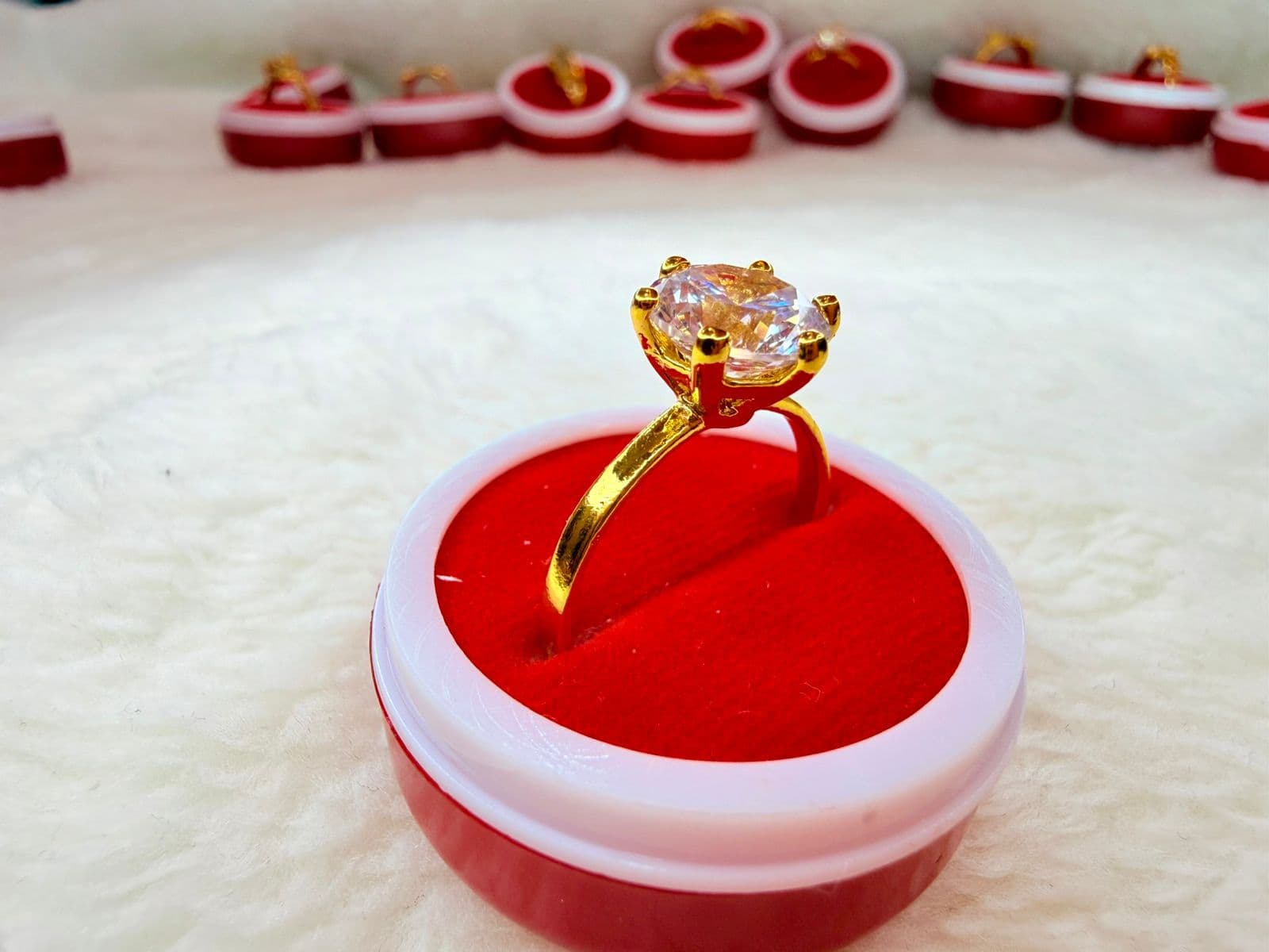 Diamond Engagement Couple Lover Ring imitation gold jewellery