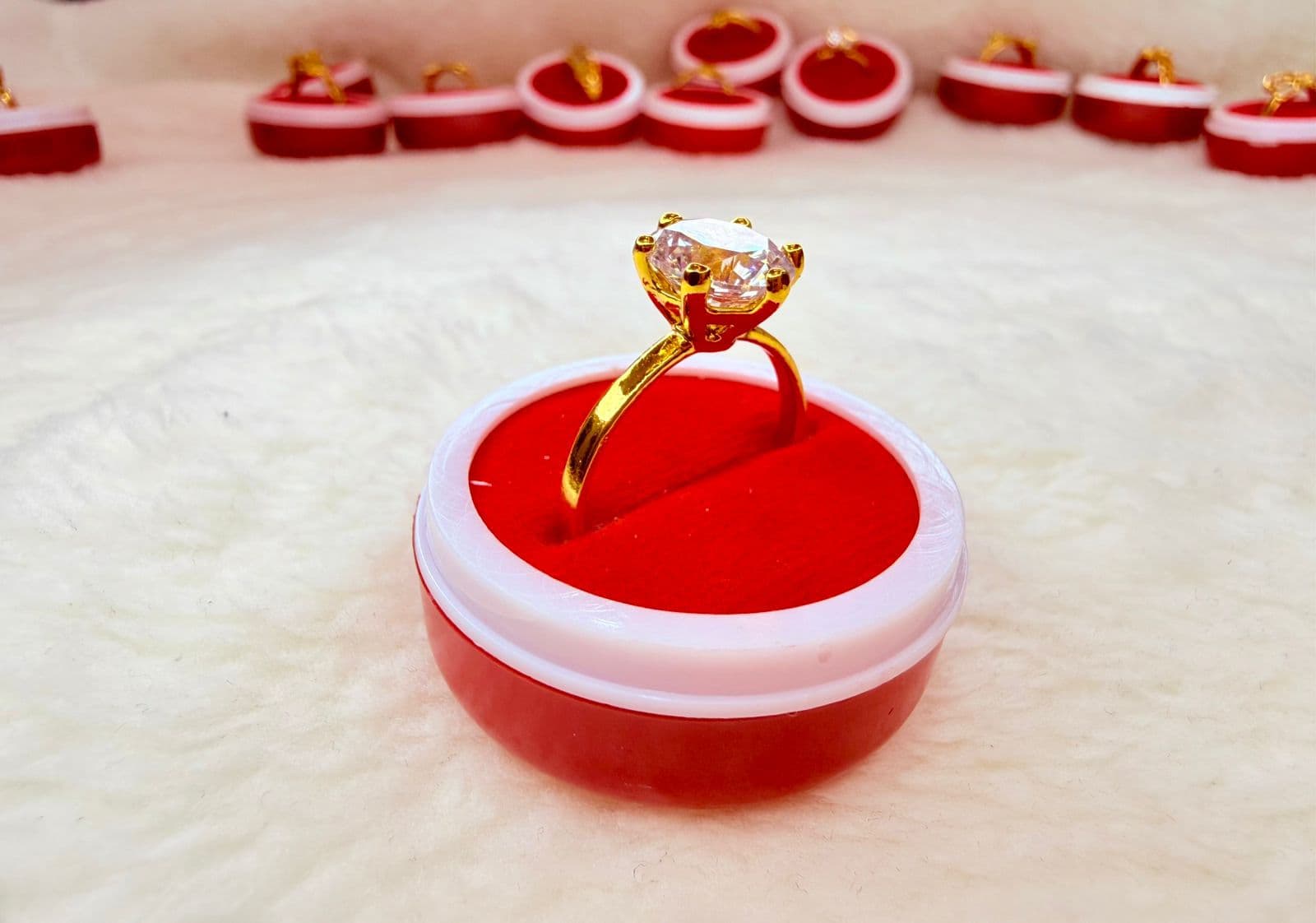 Diamond Engagement Couple Lover Ring imitation gold jewellery