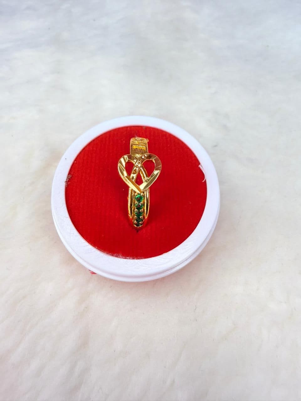 Engagement Couple Lover Ring Green Stone imitation gold jewellery