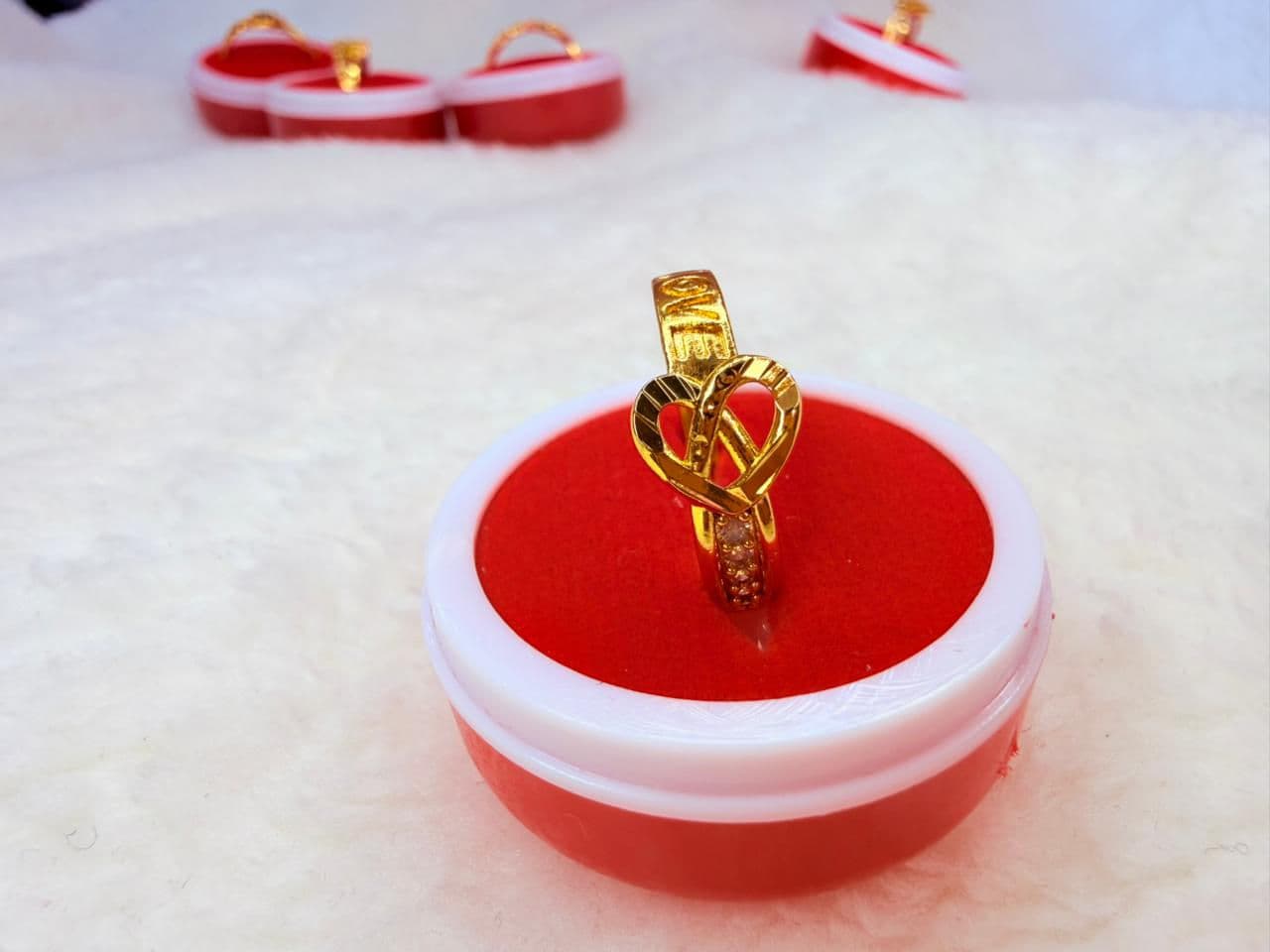 Engagement Couple Lover Ring White Stone imitation gold jewellery