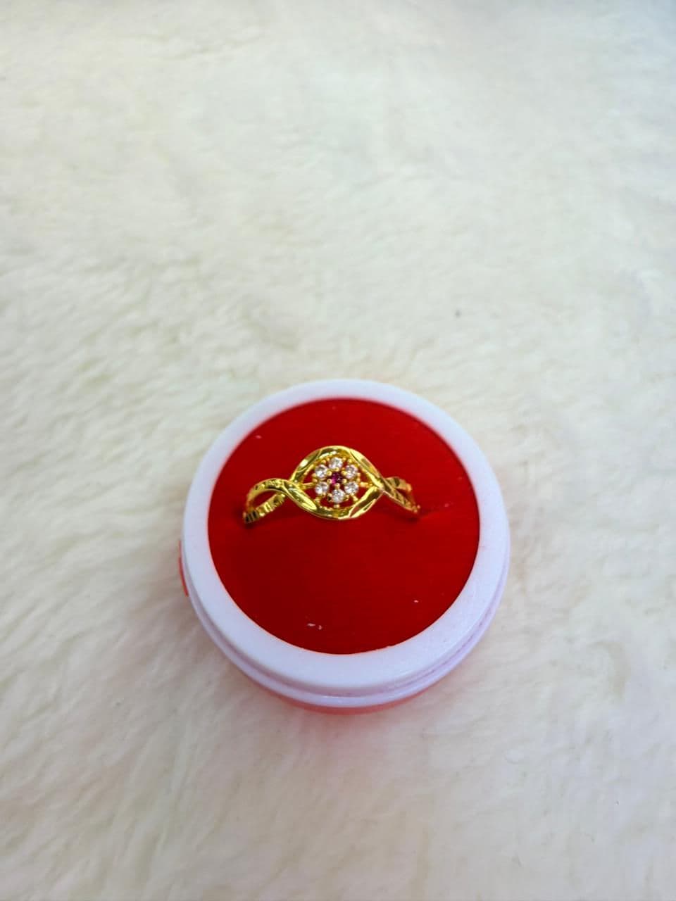 Flower Design Engagement Couple Lover Ring imitation gold jewellery