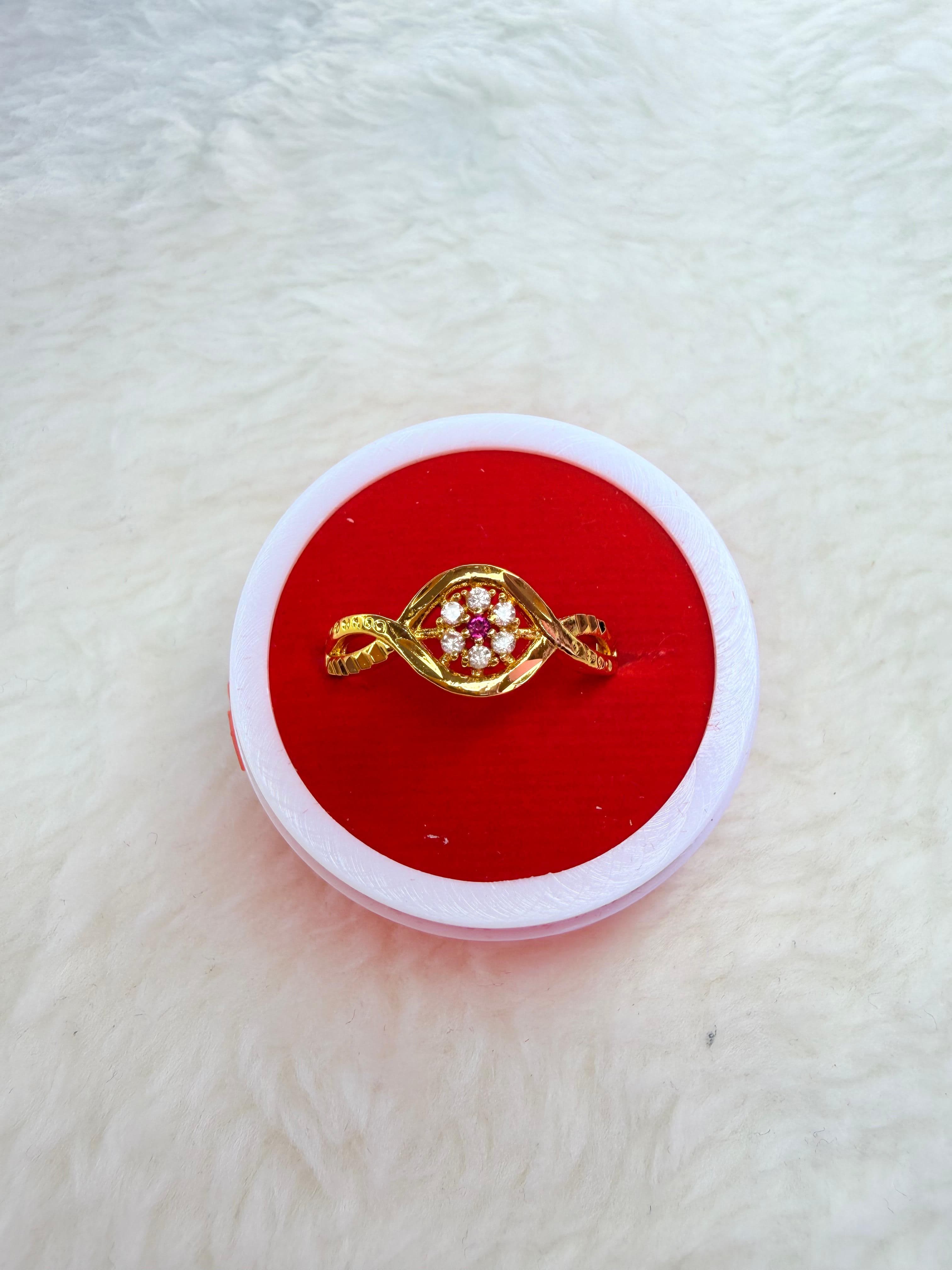 Flower Design Engagement Couple Lover Ring imitation gold jewellery