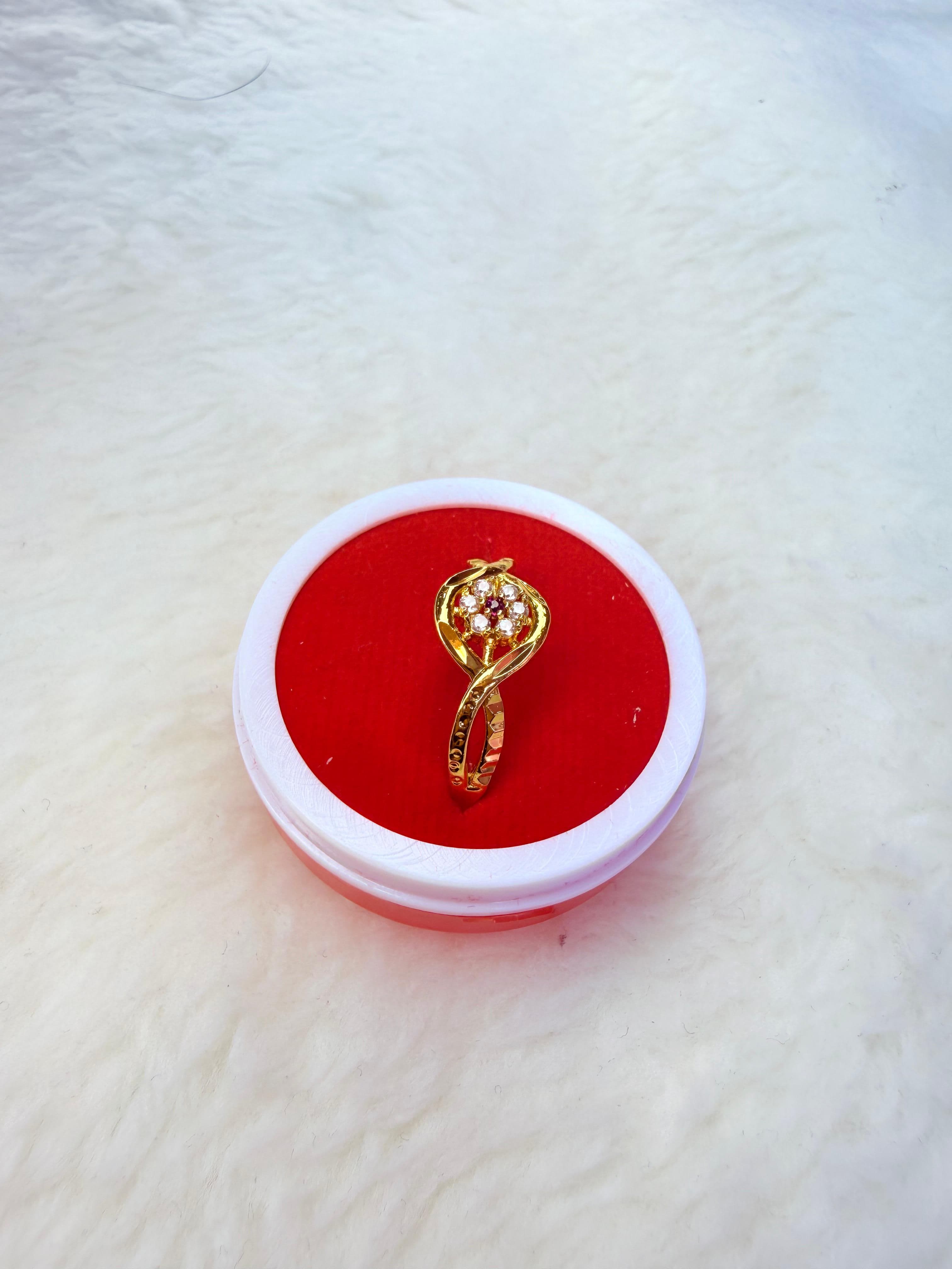 Flower Design Engagement Couple Lover Ring imitation gold jewellery